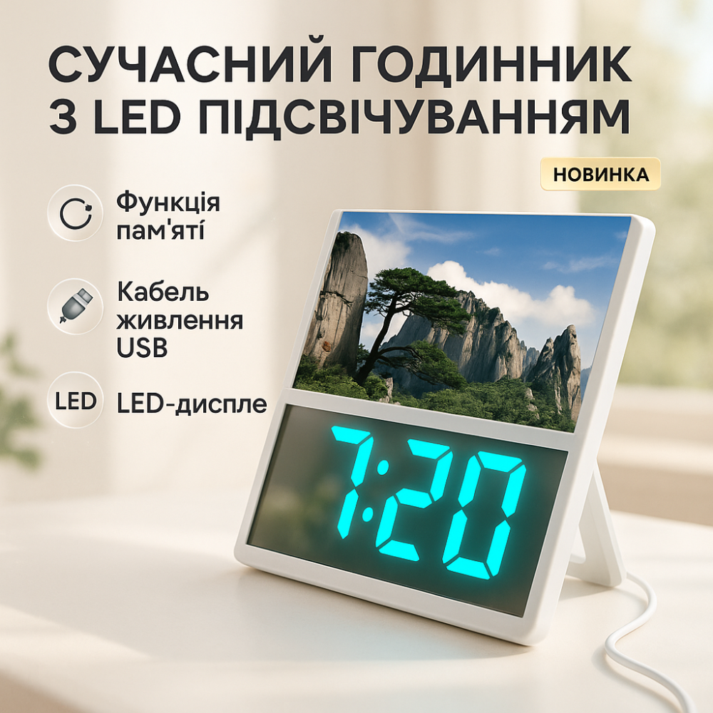 Часы электронные настольные светящиеся цифровые DS-6608, Электронные настольные часы digital XW-24 Львов - изображение 17