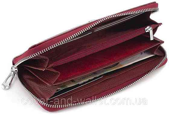 Красный лаковый женский кошелек на молнии из кожи ST Leather S4001A Киев