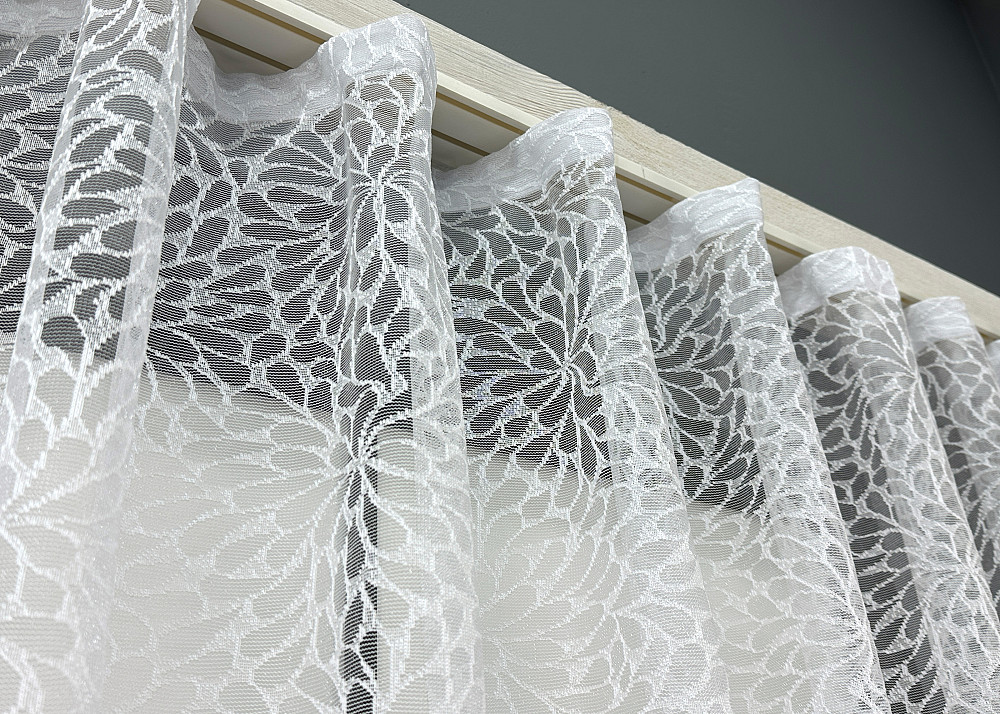 Коротка тюль, висота 1,6 м., жакард колір білий 1789т Київ - фото 7