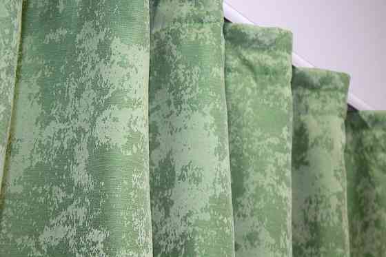 Кухонные шторы VR-Textil № 073к с ламбрекеном и подхватами персиковый с оливковым 270х170 см (52-0477) Киев