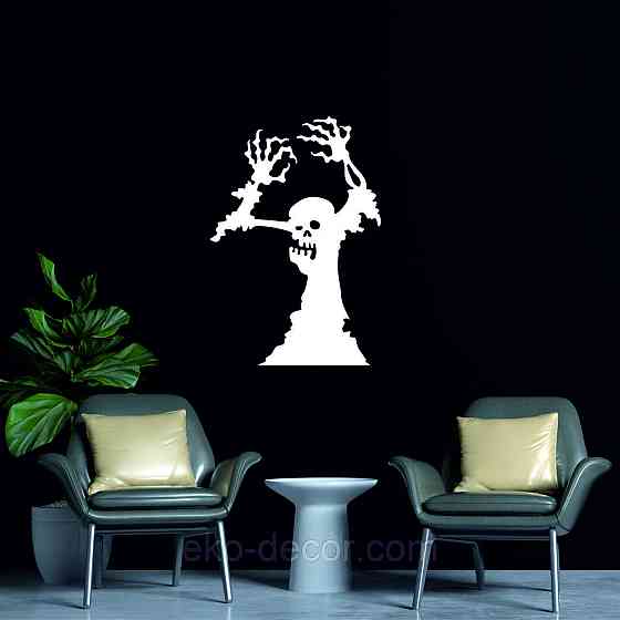 Декоративне настінне Панно «Зомбі», Декор на стіну 50*34 см, Білий Київ