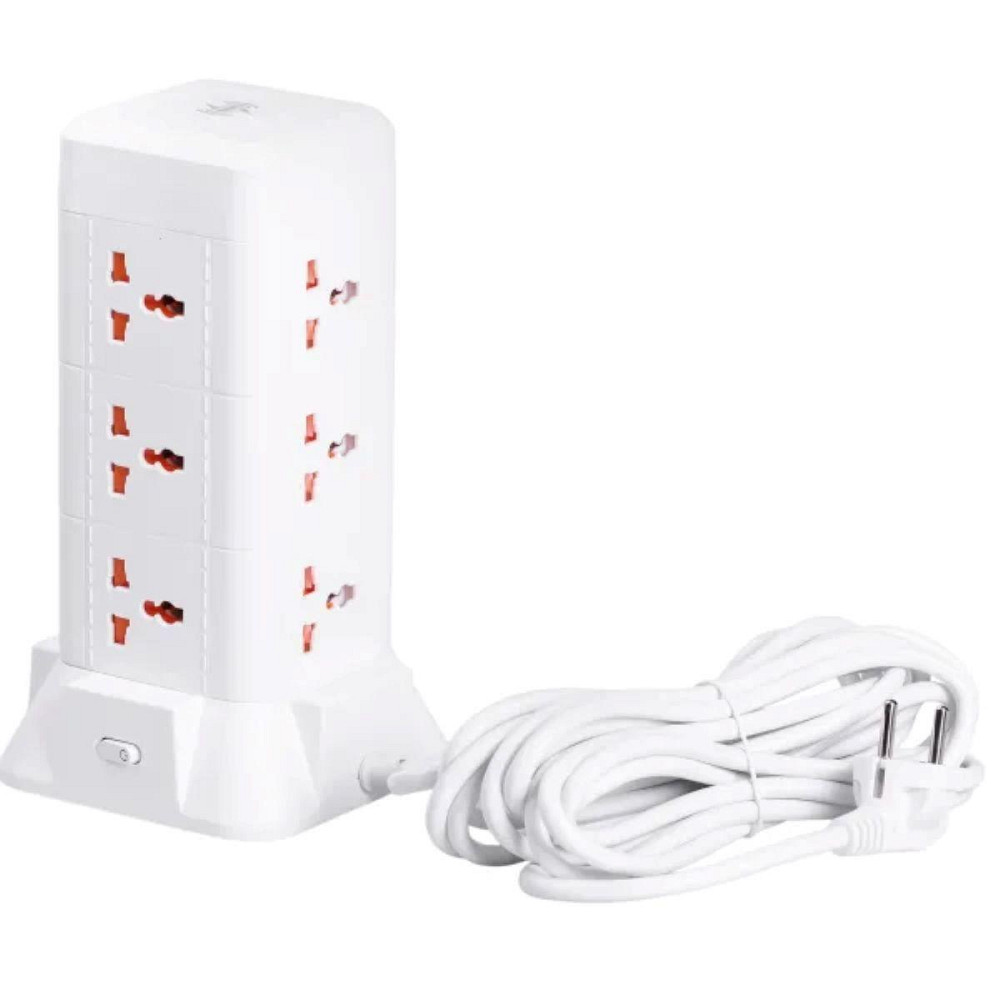 Мережевий фільтр подовжувач 2.8 м з лампою на 9 універсальних розеток з 2 USB, 1 Type-C, бездротова зарядка HP-5-5 Київ - фото 5