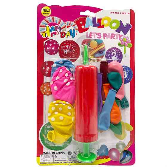 Набор Воздушных шаров MK5480 насос, 14 шт, на листе Красный Винница