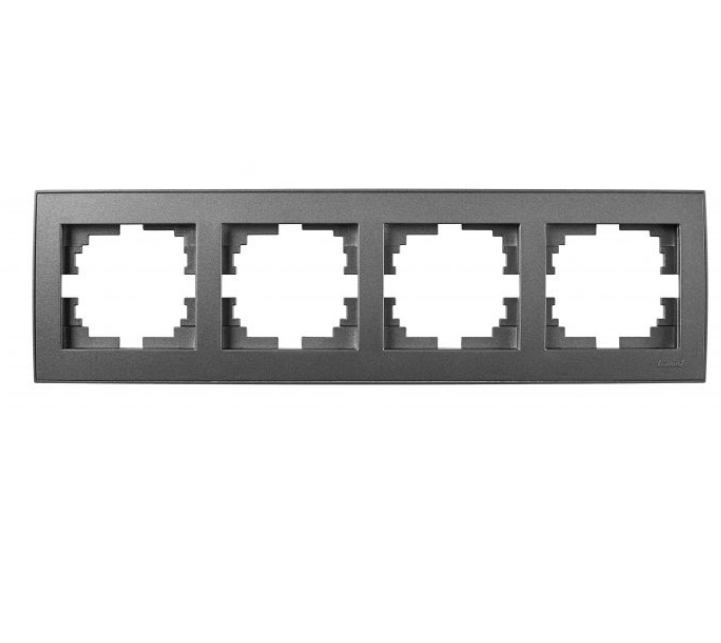 RAIN антрацит Рамка горизонтальна 4-а з боковою вставкою Лезард Житомир - изображение 1