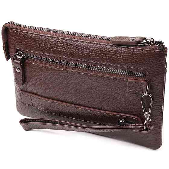 Стильний клатч для чоловіків з натуральної шкіри CANPELLINI 21548 Коричневий Київ