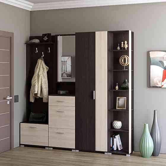 Прихожая Эверест Бриз-4 с распашным шкафом ШП-2 (4 элемента) венге + дуб молочный (DTM-2658) Львов