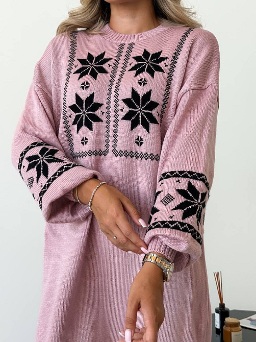 Женское вязаное платье туника  с этническим орнаментом. 44-58р Киев - изображение 6