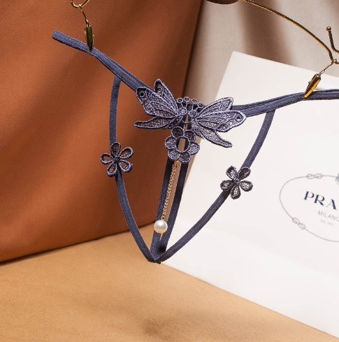 Трусы с дырочкой синие - размер универсальный (на резинке), 15% нейлон, 85% полиэстер Киев - изображение 1