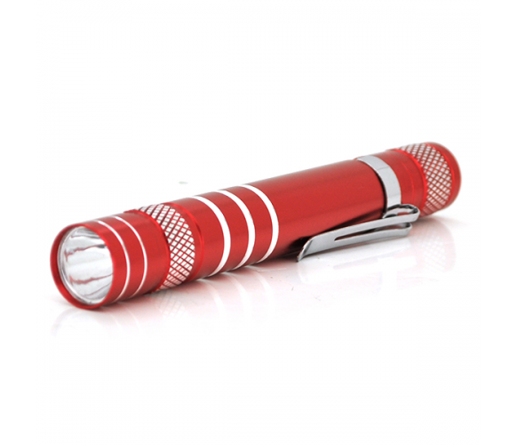 Карманный фонарик, 1LED, 1 режим, корпус- алюминий, питание 2*АА, 95*19мм, Red, ОЕМ Полтава - изображение 1