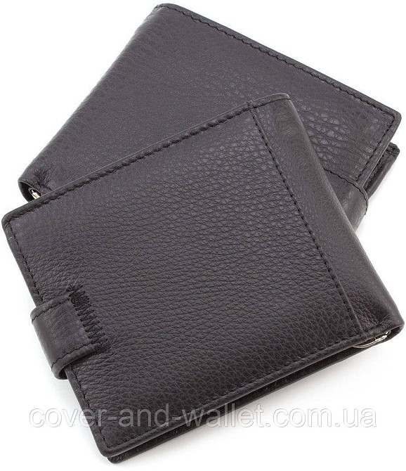 Чоловічий шкіряний гаманець з зажимом на кнопці ST Leather 113 Київ - фото 6