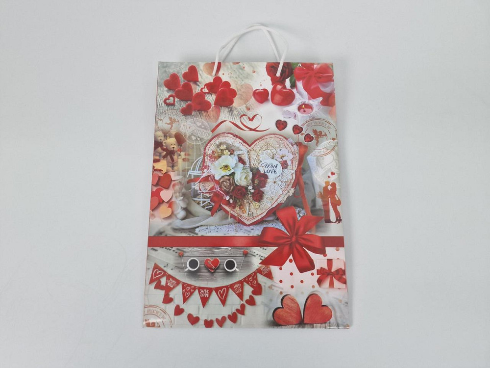 Великий паперовий пакет вертикальний 25/37/8 (артBV-006) (12 шт.) Харків - фото 2