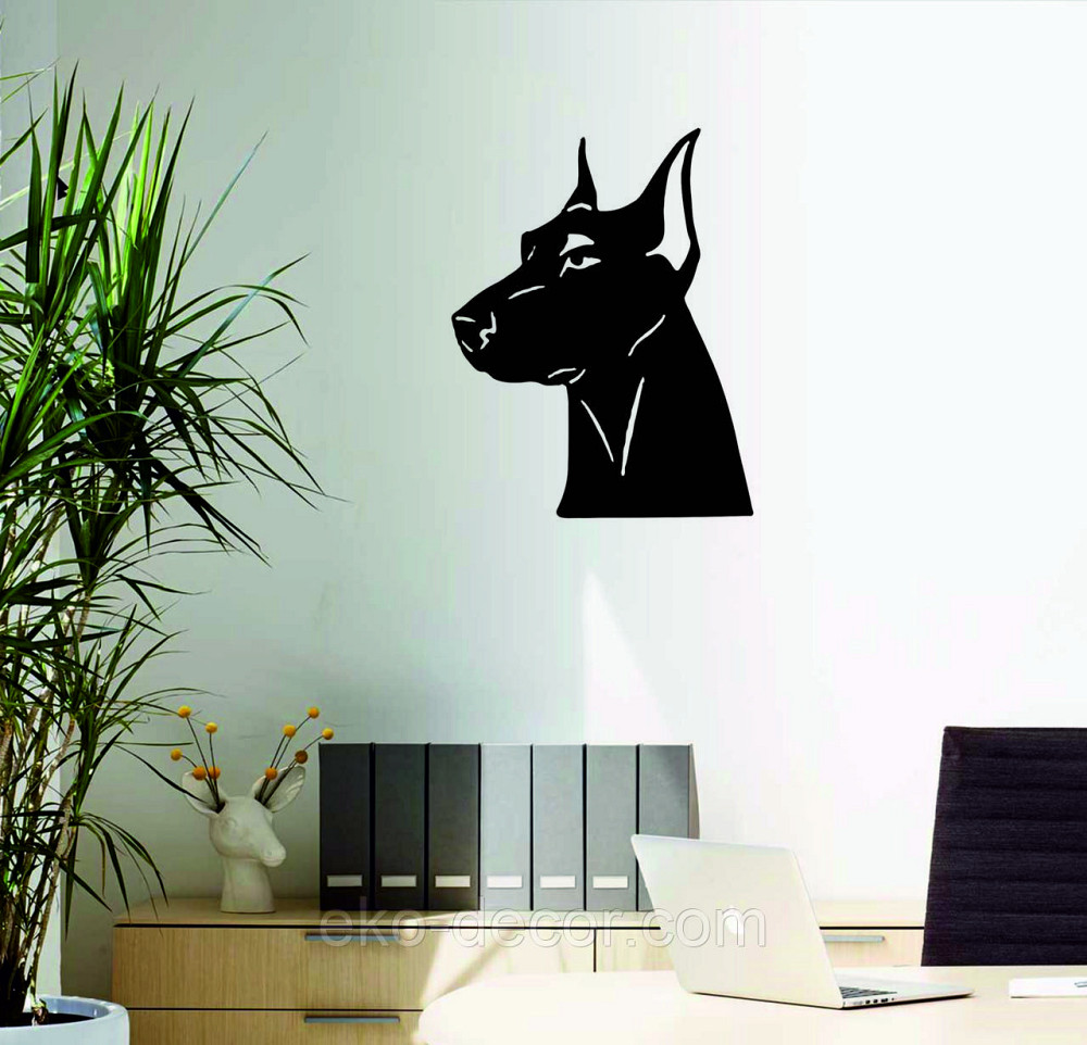 Декоративне настінне Панно «Доберман», Декор на стіну 90*64 см, Чорний Київ - фото 6