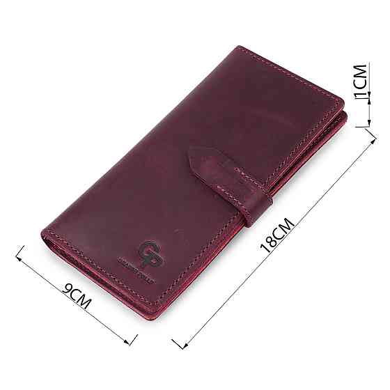 Кожаное женское матовое портмоне GRANDE PELLE 11561 Бордовый Киев