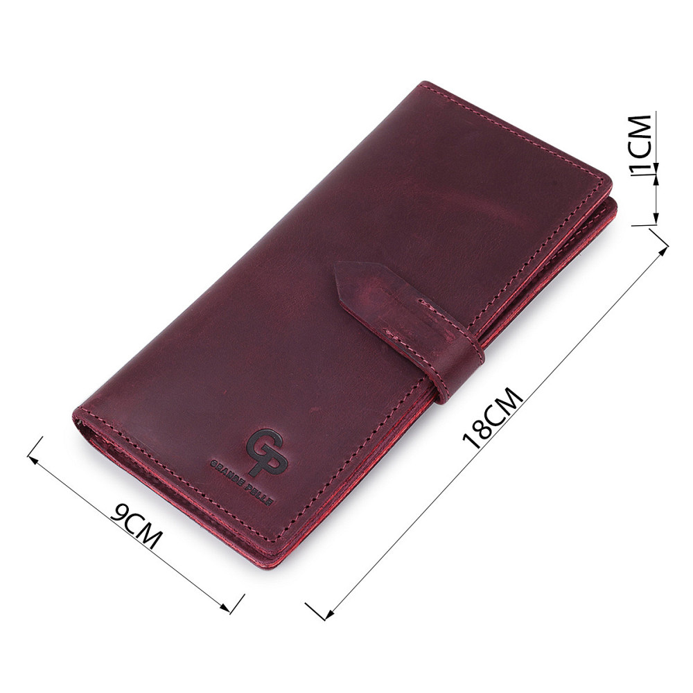 Кожаное женское матовое портмоне GRANDE PELLE 11561 Бордовый Киев - изображение 3