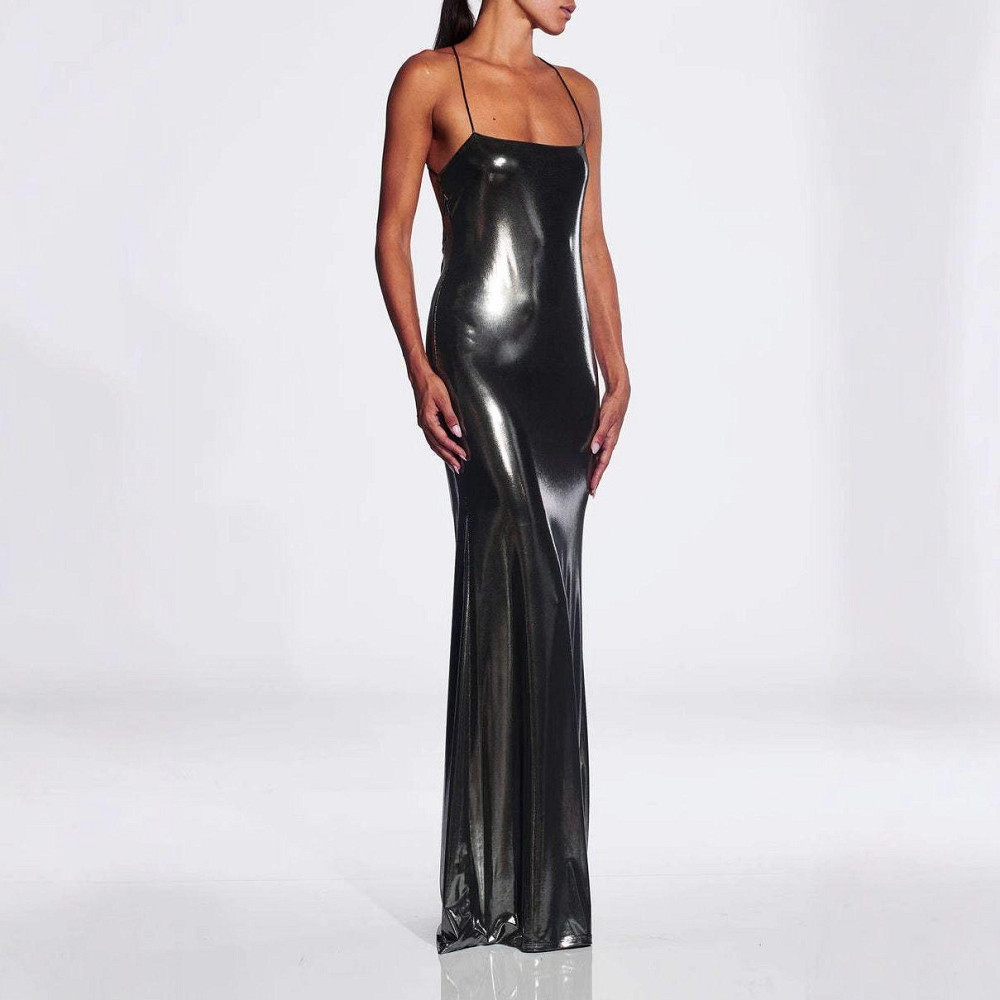 Женское блестящее платье черный M Киев - изображение 2