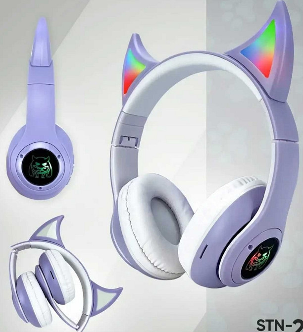 Детские наушники Bluetooth Cat STN-25 ушки сатаны с RGB подсветкой. Харьков - изображение 5