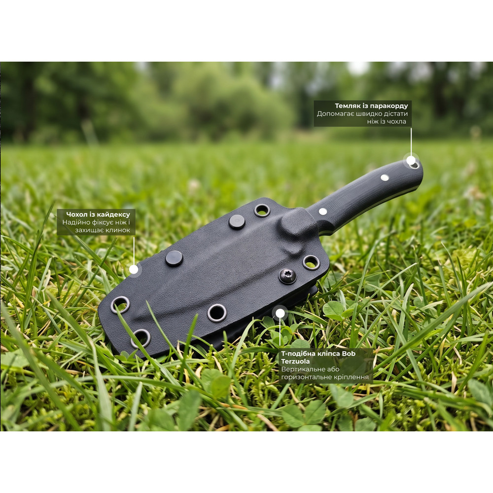 Ніж фіксований кишеньковий Civivi High Grass Field Knife (7,4 см) 14C28N / Micarta зелений з чохлом Київ - фото 18