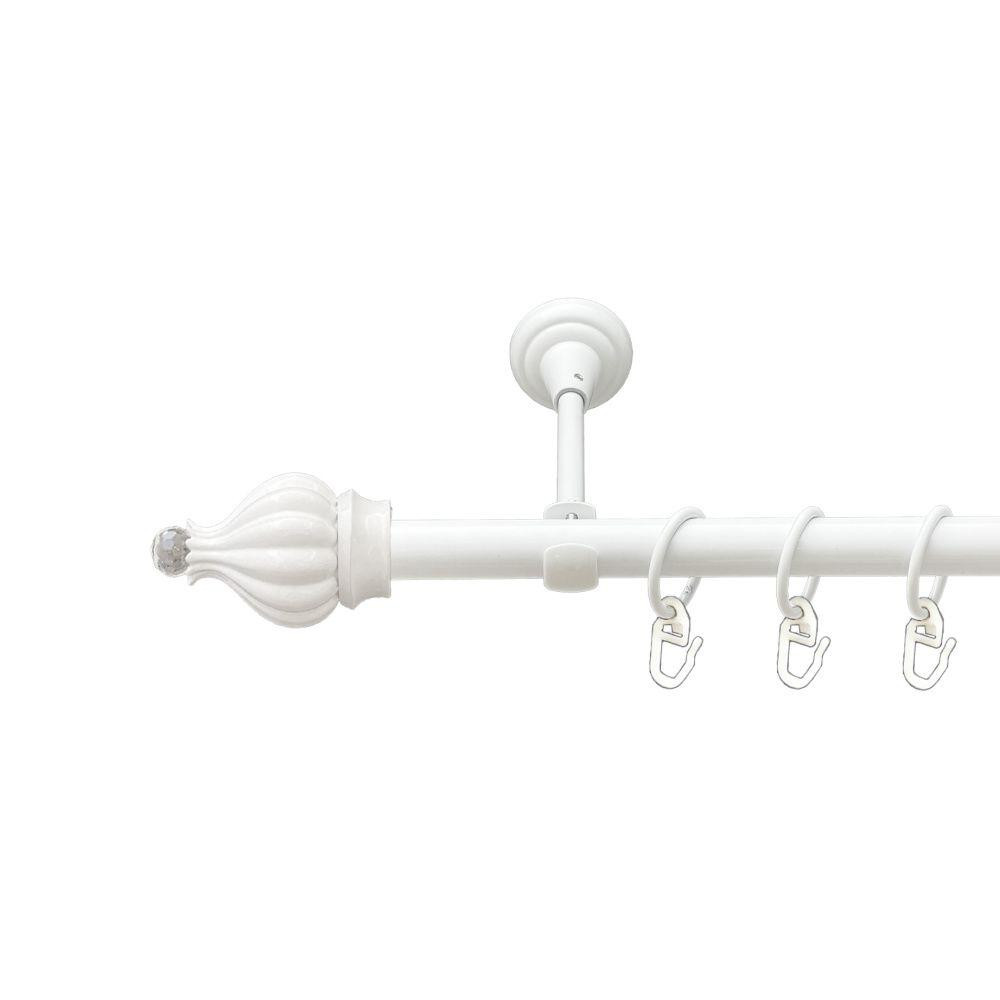 Карниз Orvit Таджа-Кристал металевий однорядний відкритий гладка труба кільце металеве Арктіс 19 мм 200 см Львов - изображение 1