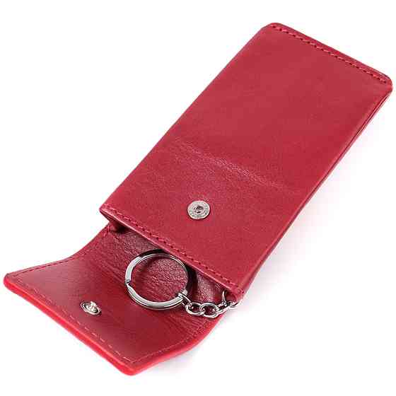 Яркая женская ключница футляр из натуральной кожи GRANDE PELLE 22569 Красный Киев
