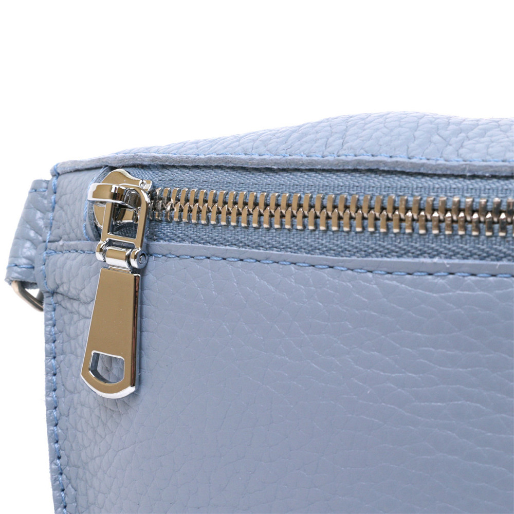 Кожаная удобная женская бананка Shvigel 16374 Голубой Киев - изображение 5