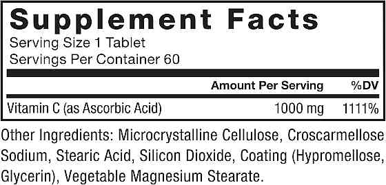 Витамин C Force Factor Vitamin C, 1,000 mg, 60 Tablets Луцк