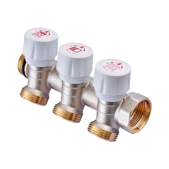 Колектор з регулюючими вентилями на 3 вих. Roho R809-03 - 3/4"x3/4" EK (RO0250) Київ