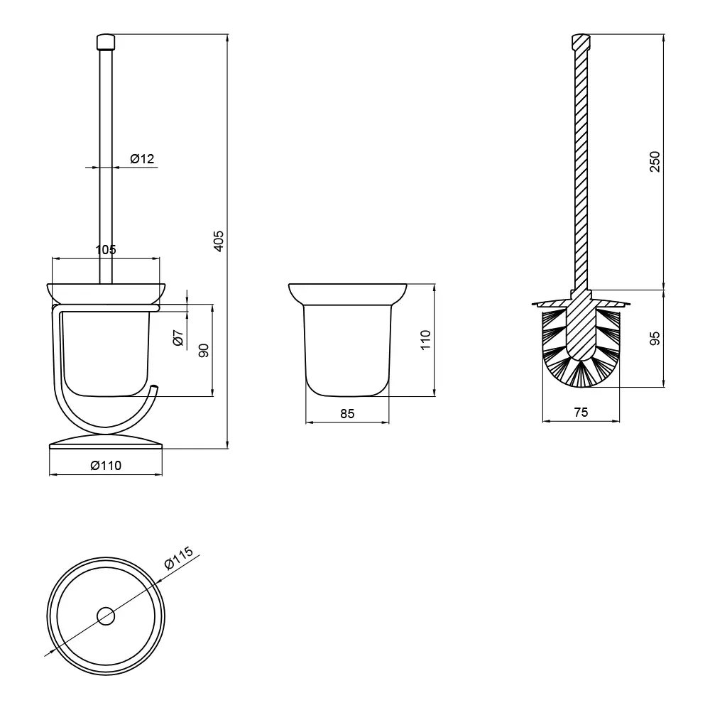 Йоржик Lidz Oreo 0503 підлоговий (матове скло) LDORE0503CRM22324 Chrome Київ - фото 5