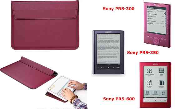Чехол-конверт VitoCase для Sony PRS-300, PRS-350, PRS-600, с функцией подставки для книги Бордовый Киев