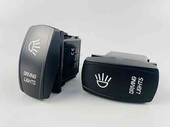 Клавіша вимикач ON-OFF, 5 ніжок, синя підсвітка, малюнок — фара додатковий. Мукачево