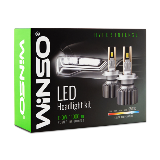 LED автолампи H4 Winso CSP3570 12/24V 130 Вт 11000 Лм 6500K, комплект 2 шт Чортків