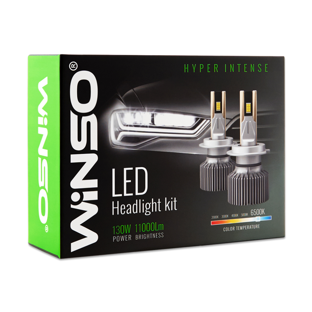 LED автолампи H4 Winso CSP3570 12/24V 130 Вт 11000 Лм 6500K, комплект 2 шт Чортків - фото 3