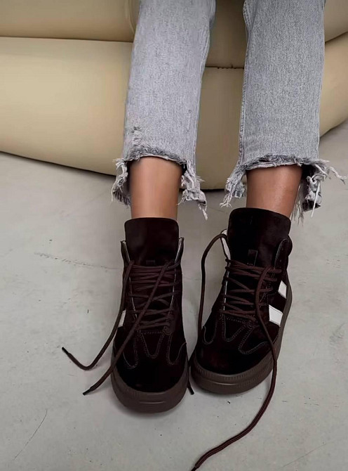 Molly Кроссовки женские MOLLY коричневые замша натуральная зимние (5725) Коломыя - изображение 4