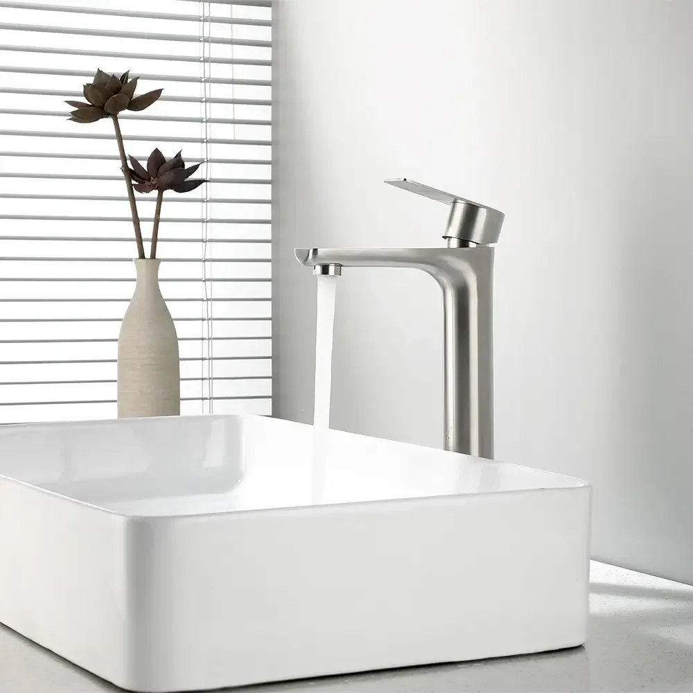 Змішувач для умивальника WEZER ROK11-05 високий,сатин Київ - фото 3