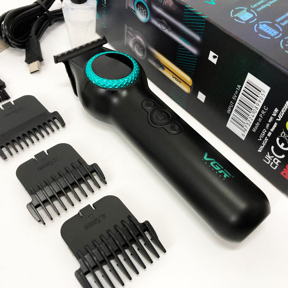 Набір для стрижки волосся на акумуляторі VGR V-990, Електрична машинка для стрижки потужна BC-60 Львів - фото 20