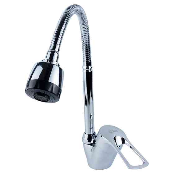 Смеситель s43 Ø40 для кухни гусак гофрированный на гайке TAU SM-4B644C (9843150) Киев