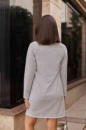 Спортивна трикотажна сукня з написом "Freedom" | Норма і батал Сірий, 46-48 Київ