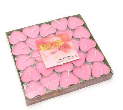 Свечи чайные розовые Сердечки 50 шт Киев