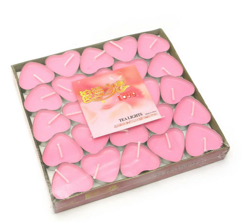 Свічки чайні рожеві серця 50 шт. Київ - фото 1