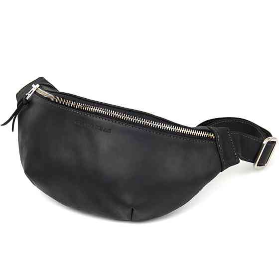 Бананка поясная унисекс винтажная Черная (GRANDE PELLE) Киев