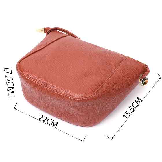 Невелика сумка жіноча через плече з натуральної шкіри Vintage 22300 Коричнева Київ