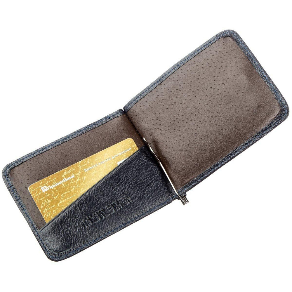 Практичний Затискач для чоловіків на магніті Синій (ST Leather) Київ - фото 2