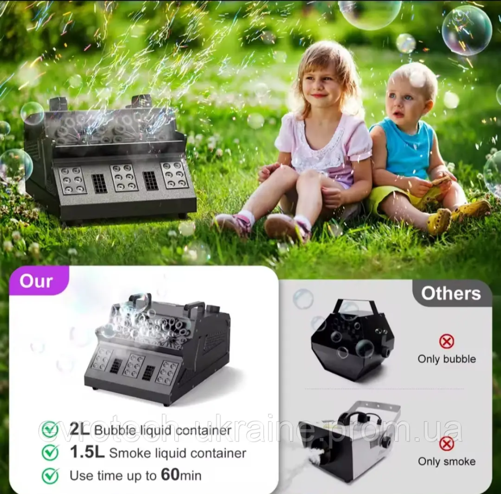 Yiflamefly 1500W 8 RGB / світлодіодна машина для димових бульбашок DMX з пультом Ровно - изображение 5