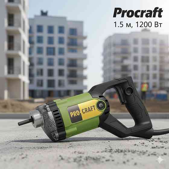 Вібратор будівельний глибинний Procraft CV-1200 1.5 м, 35 мм 1200 Вт глибинний вібратор для фундаментальних робіт мідна обмотка Львів