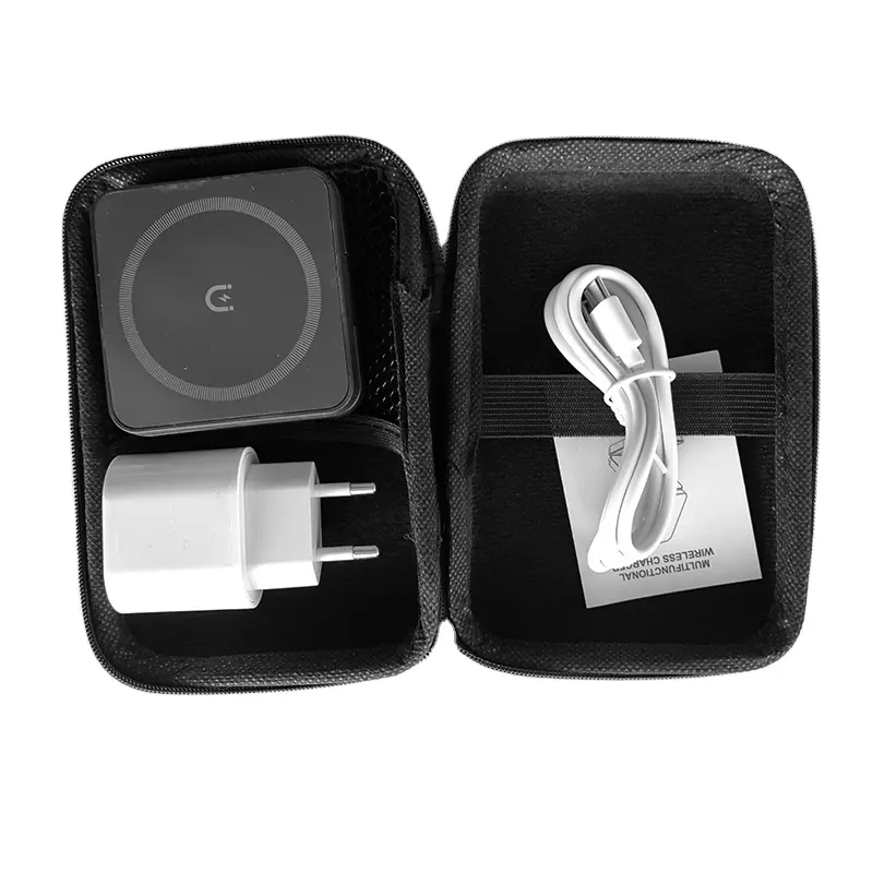 Бездротовий зарядний пристрій 3в1 YIKD (MagSafe) - Чорний, Кейс + блочок + кабель Киев - изображение 1