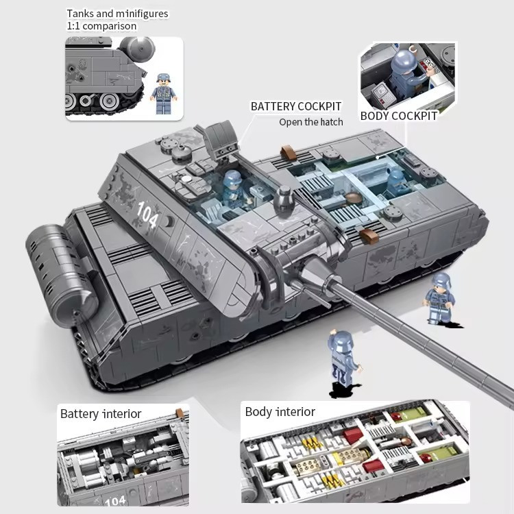 Конструктор дитячий ігровий Танк військовий Mouse 2127 деталі Кам'янець-Подільський - фото 4