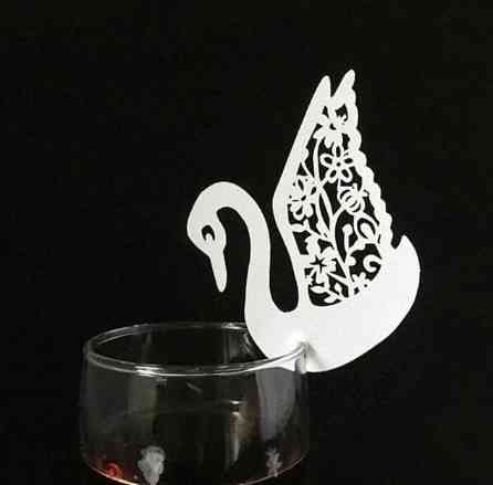 Рассадочные карточки на свадьбу Лебедь 10 штук 6 на 9 см белый Киев