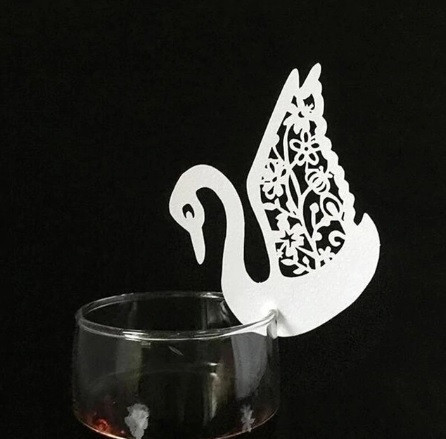 Рассадочные карточки на свадьбу Лебедь 10 штук 6 на 9 см белый Киев - изображение 1