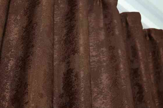 Комплект готовых штор VR-Textil Жаккард Sultan YL № 1204ш Коричнево-бордовый 100х270 см 2 шт (31-664) Киев