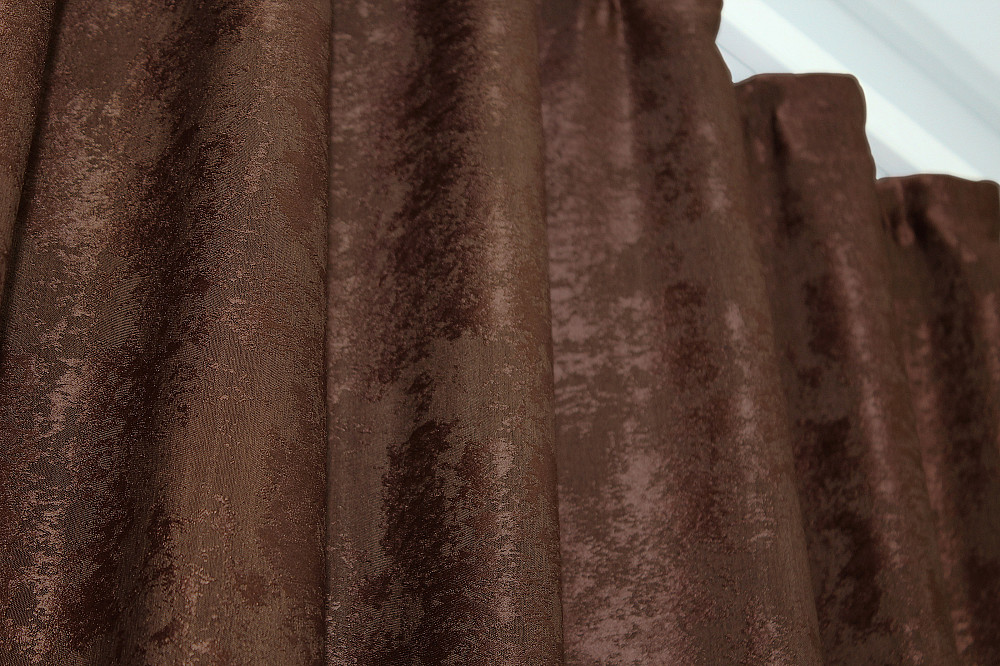 Комплект готовых штор VR-Textil Жаккард Sultan YL № 1204ш Коричнево-бордовый 100х270 см 2 шт (31-664) Киев - изображение 6