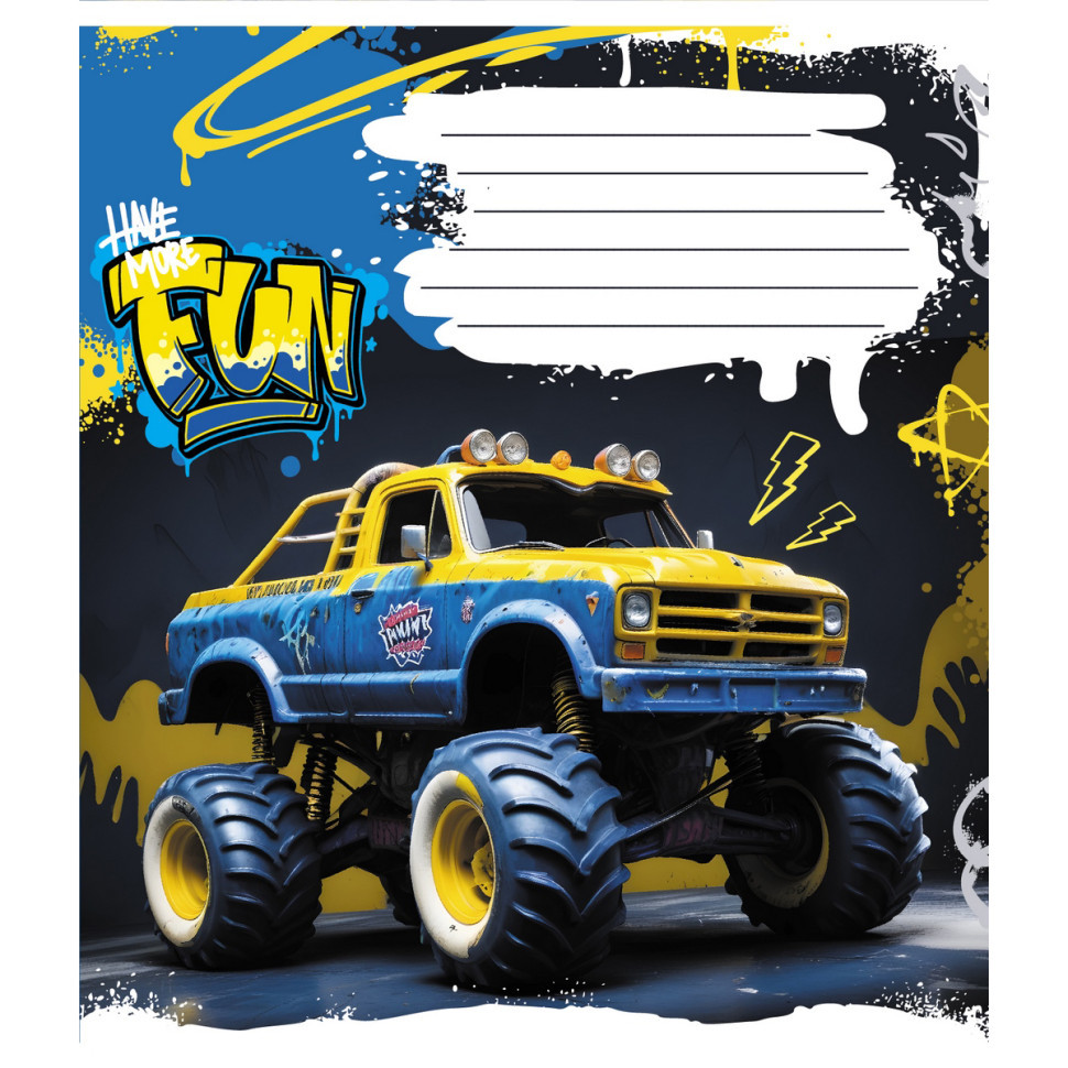 Зошит учнівський "Монстер трак" 024-550238K-3 в клітинку, 24 аркуші Вінниця - фото 1